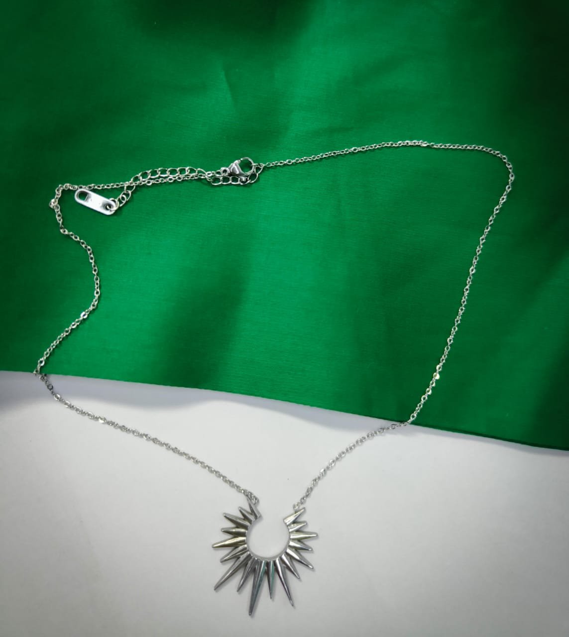 Stylish Spike Pendant Necklace, Stainless steel Gunmetal pendant Sterling Silver Stainless Steel Pendant