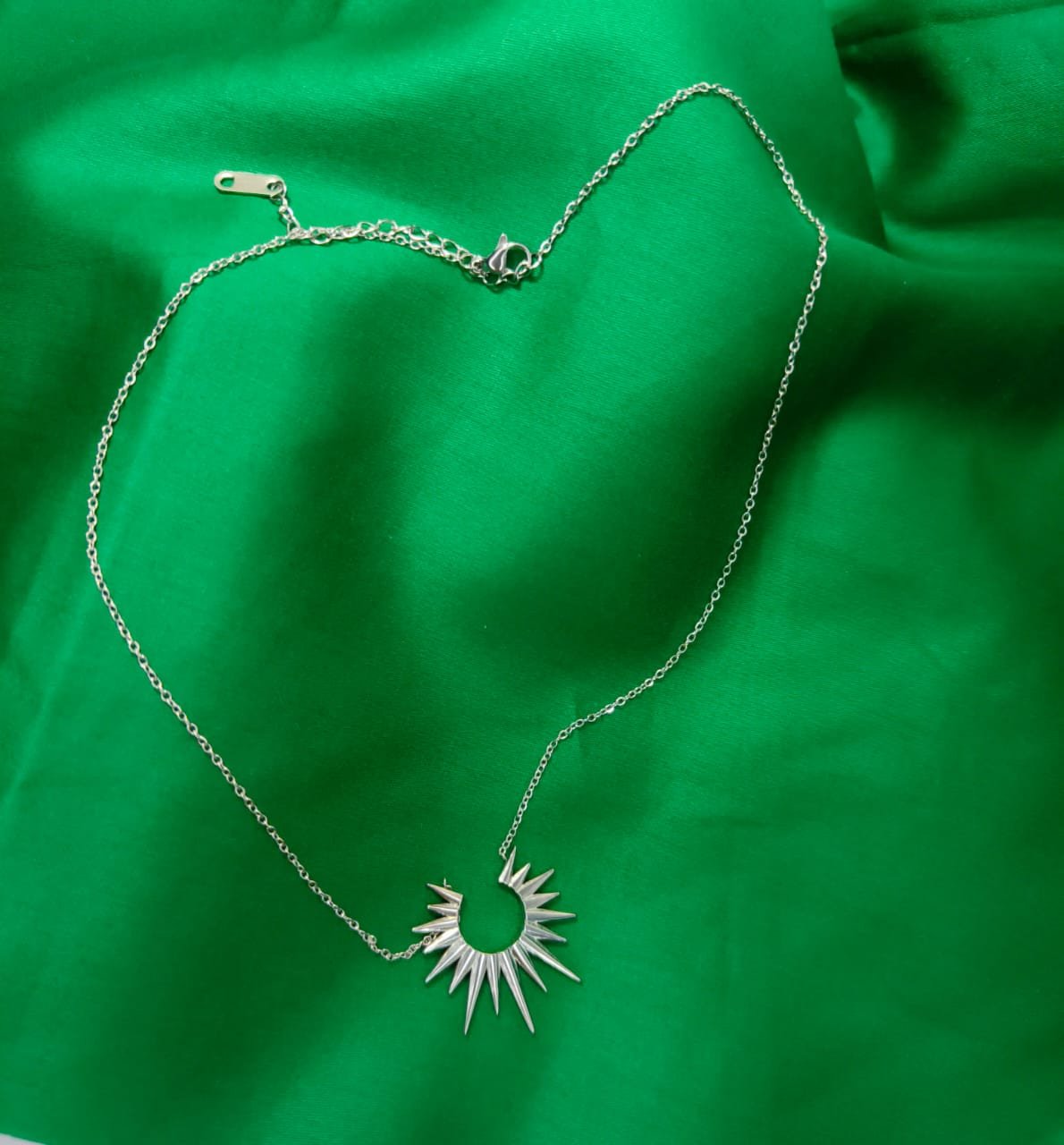 Stylish Spike Pendant Necklace, Stainless steel Gunmetal pendant Sterling Silver Stainless Steel Pendant