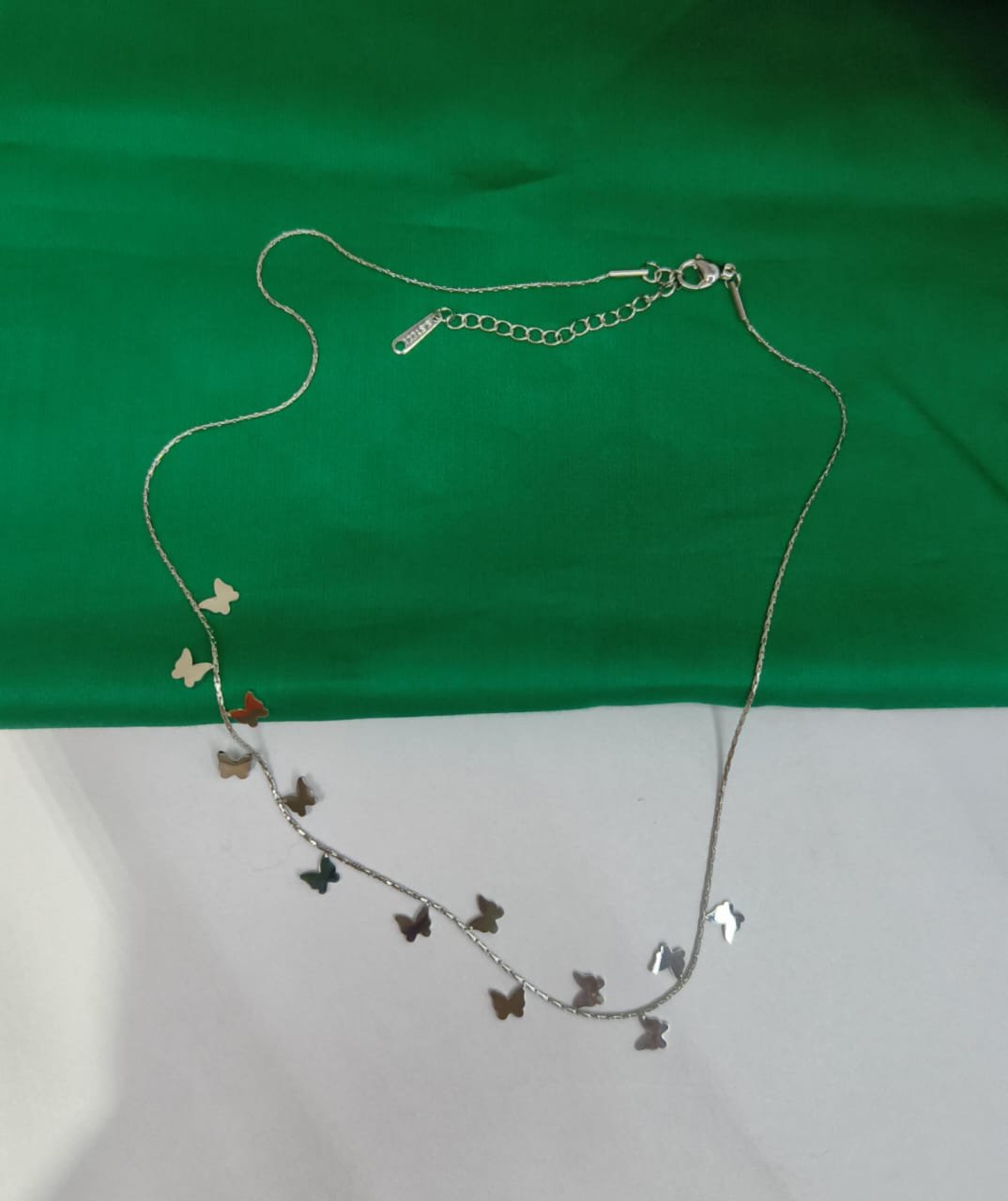 Stainless steel Necklace with Butterfly Pendants, Adjustable Length Sterling Silver Stainless Steel Pendant