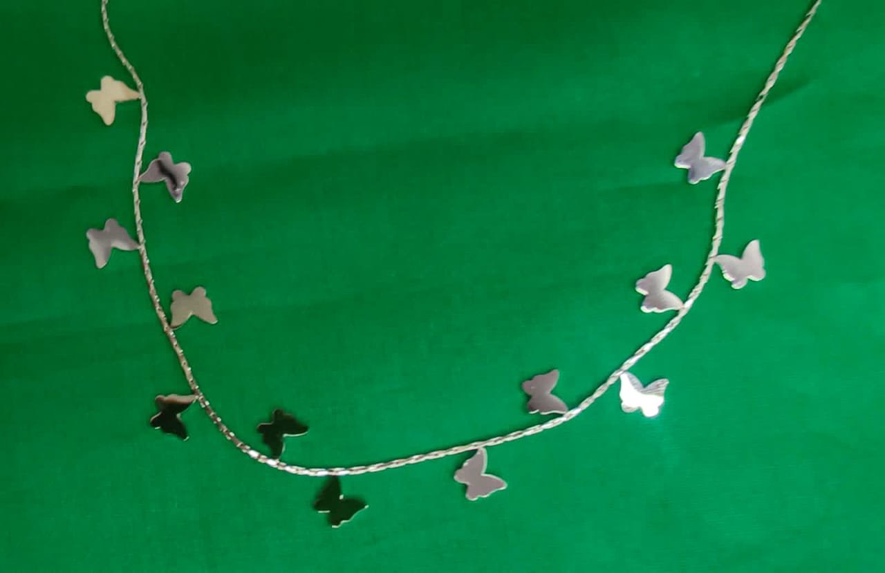 Stainless steel Necklace with Butterfly Pendants, Adjustable Length Sterling Silver Stainless Steel Pendant