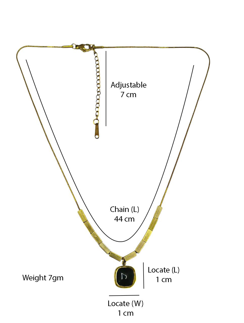 Gold Tone Square Diamonds Drop Pendant Chain Gold-plated Cubic Zirconia Brass Pendant