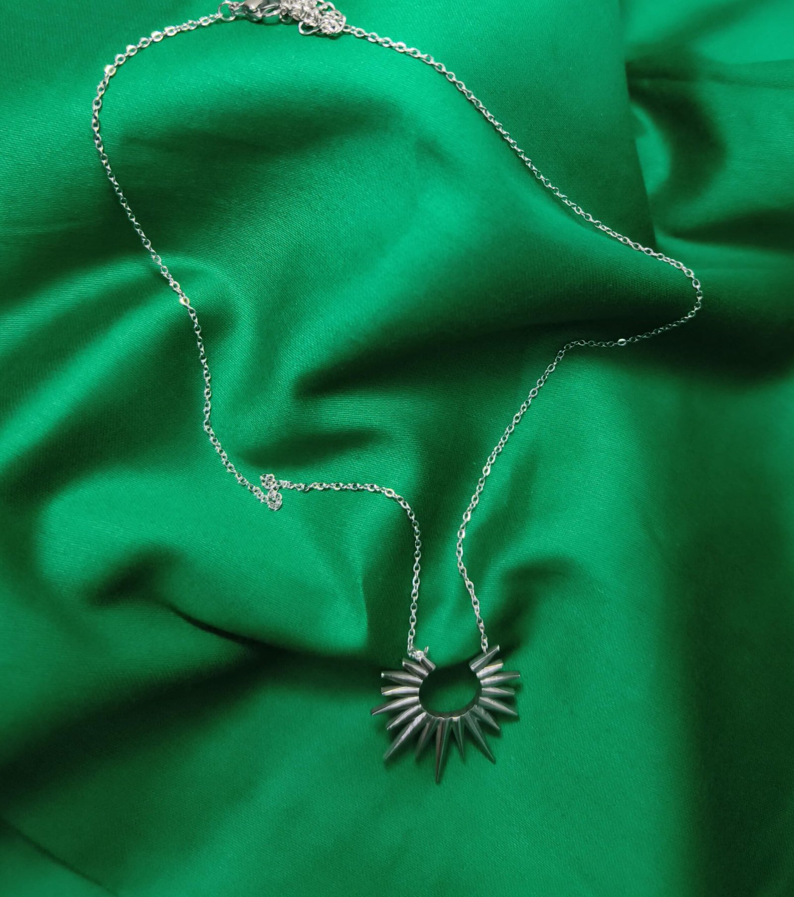 Stylish Spike Pendant Necklace, Stainless steel Gunmetal pendant Sterling Silver Stainless Steel Pendant