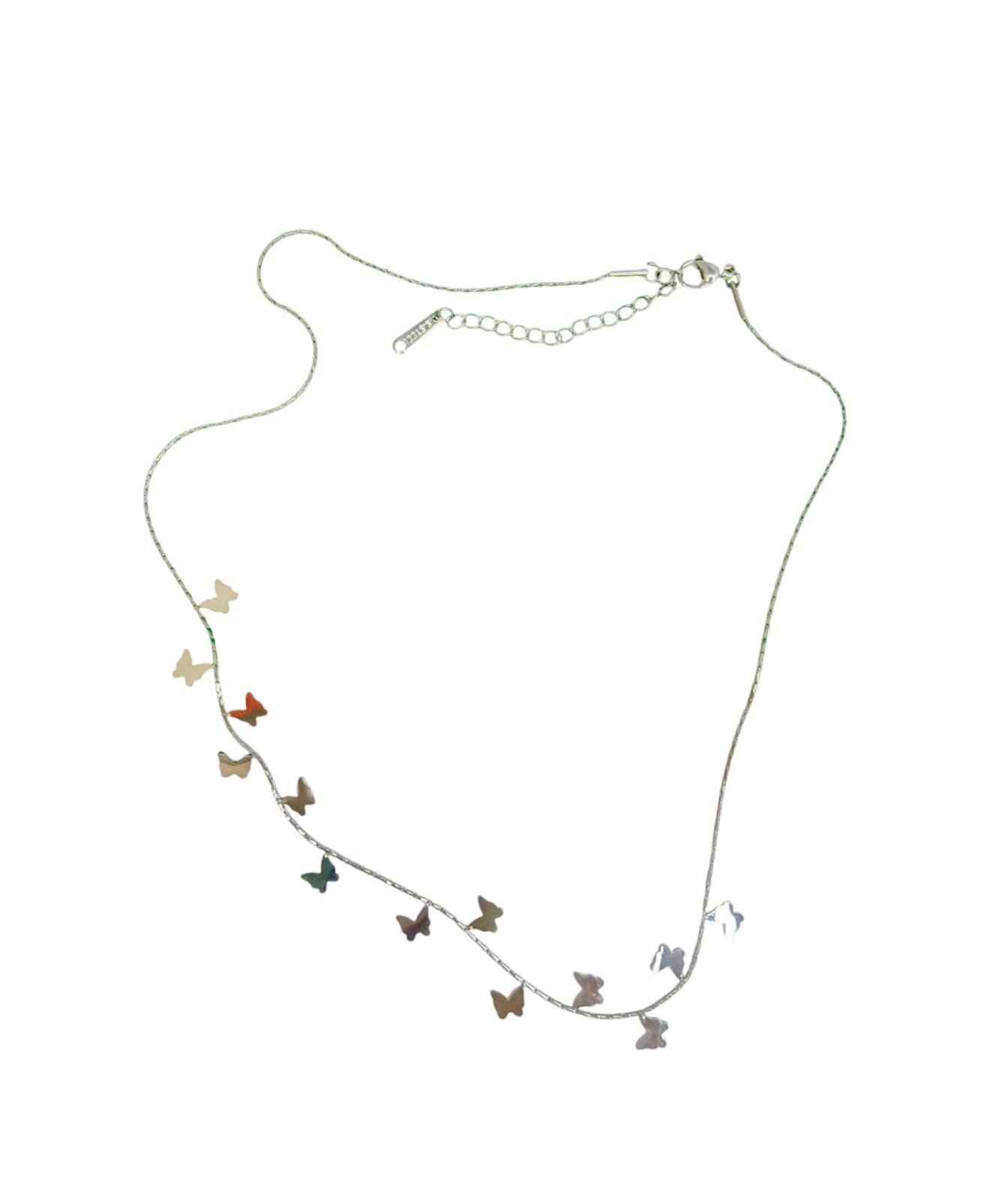 Stainless steel Necklace with Butterfly Pendants, Adjustable Length Sterling Silver Stainless Steel Pendant