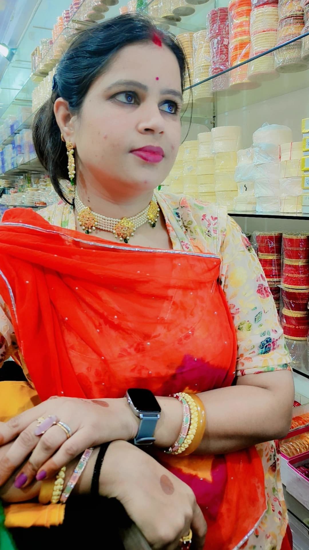 Handcrafted Jadau Gold Polished Necklace Chik Set with Matching Earrings