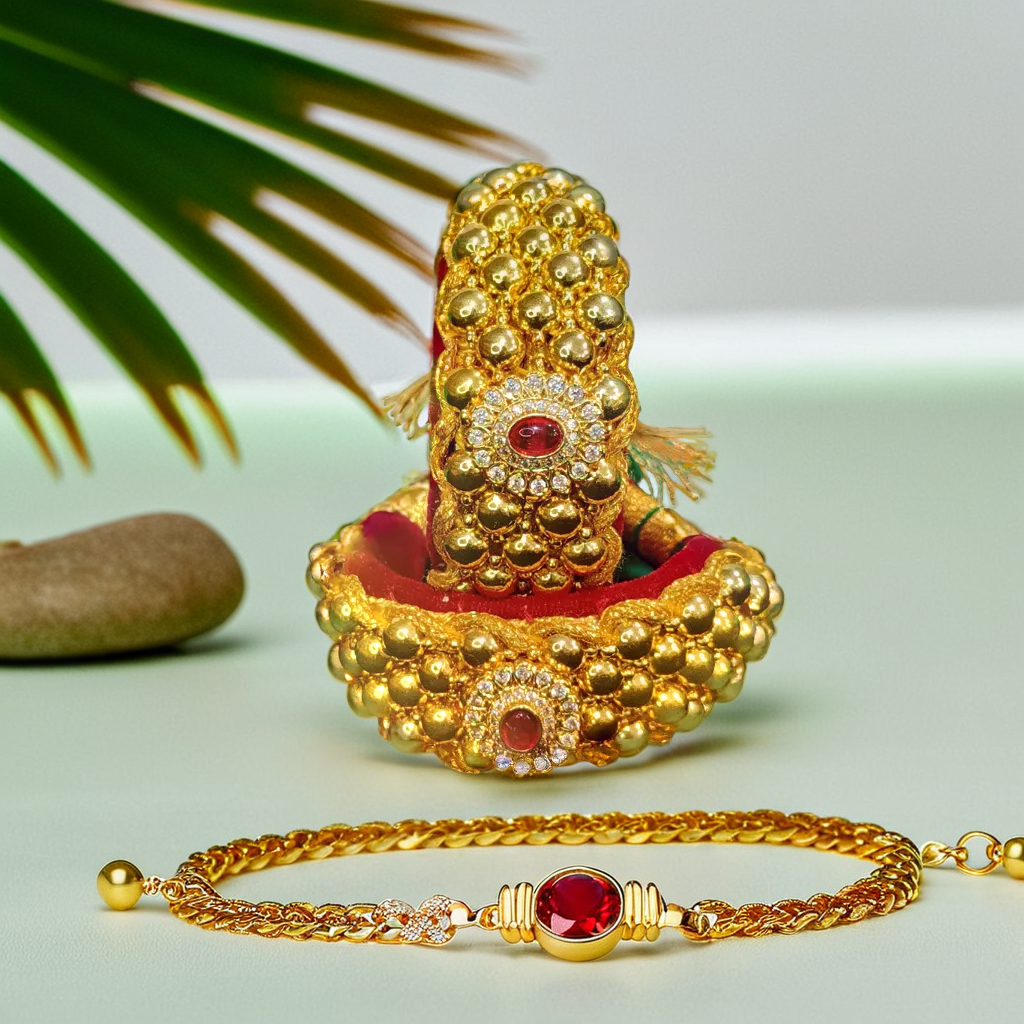 Rajputi Pauchi Armlet for Women - Gold Plated with Moti Pearls & AD Stones