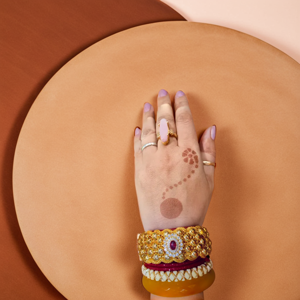 Rajputi Pauchi Armlet for Women - Gold Plated with Moti Pearls & AD Stones