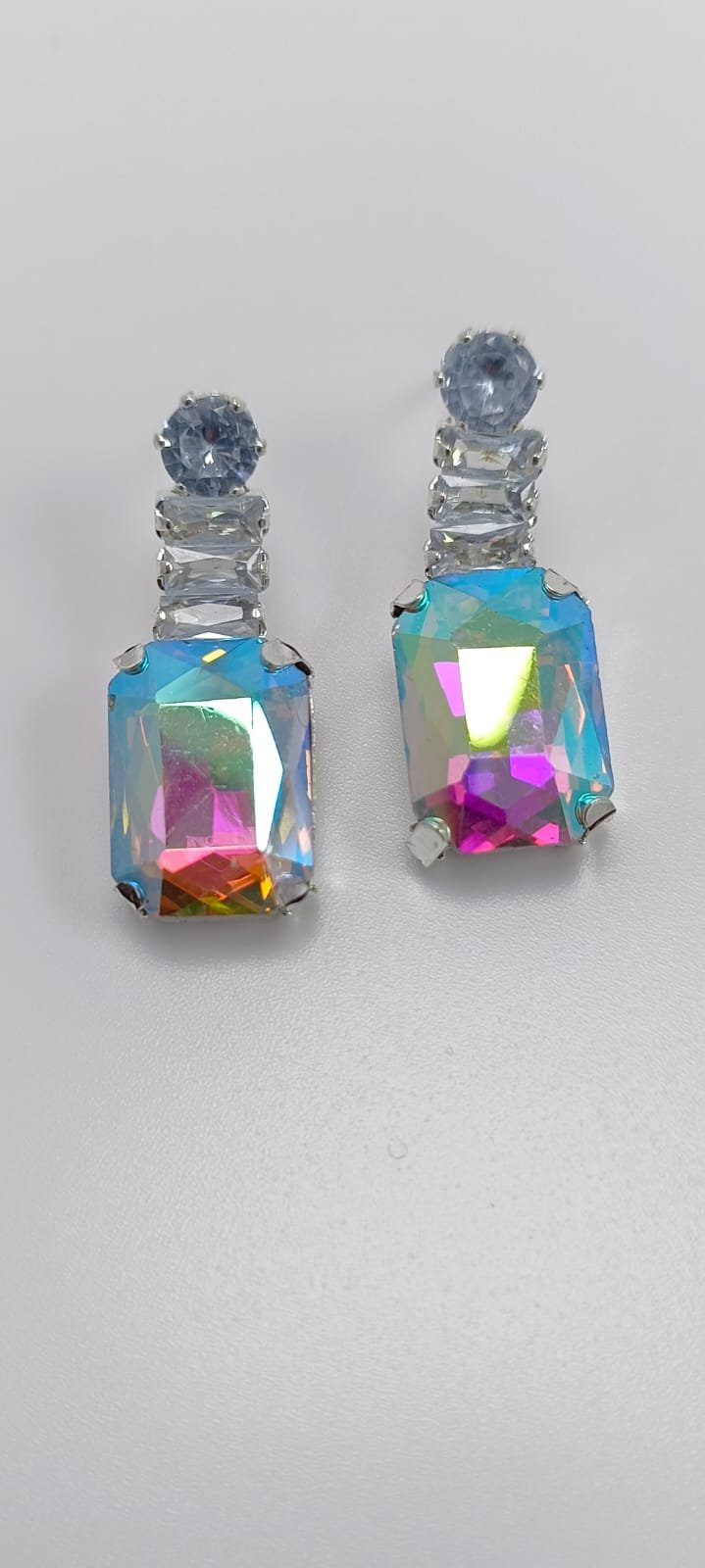 Mystic Cubic Zerconia Crystal Necklace and Earrings Set, Chain with Pendant, Fashion Jewellery