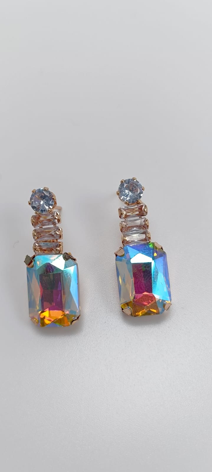 Mystic Cubic Zerconia Crystal Necklace and Earrings Set, Chain with Pendant, Fashion Jewellery