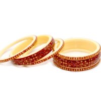 Shahi Pehnawa Lamination Ship/ Plastic Kada Chudi Set – Traditional Rajasthani Peacock Design Bangle Set