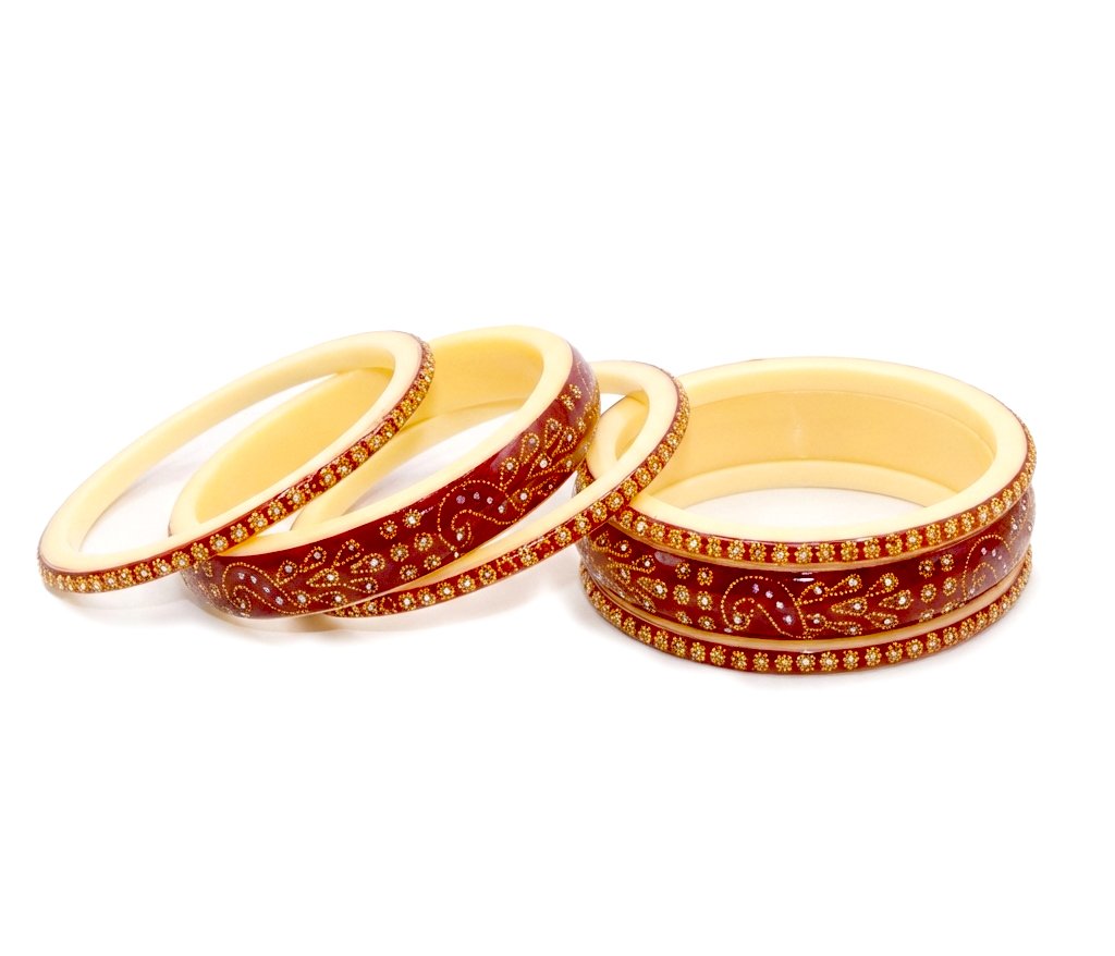 Shahi Pehnawa Lamination Ship/ Plastic Kada Chudi Set – Traditional Rajasthani Peacock Design Bangle Set
